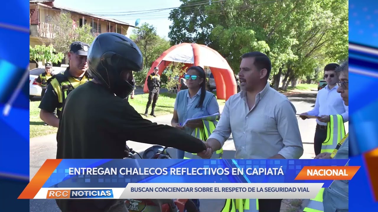 Buscan concienciar con chalecos reflectivos a motociclistas en la ciudad de Capiatá