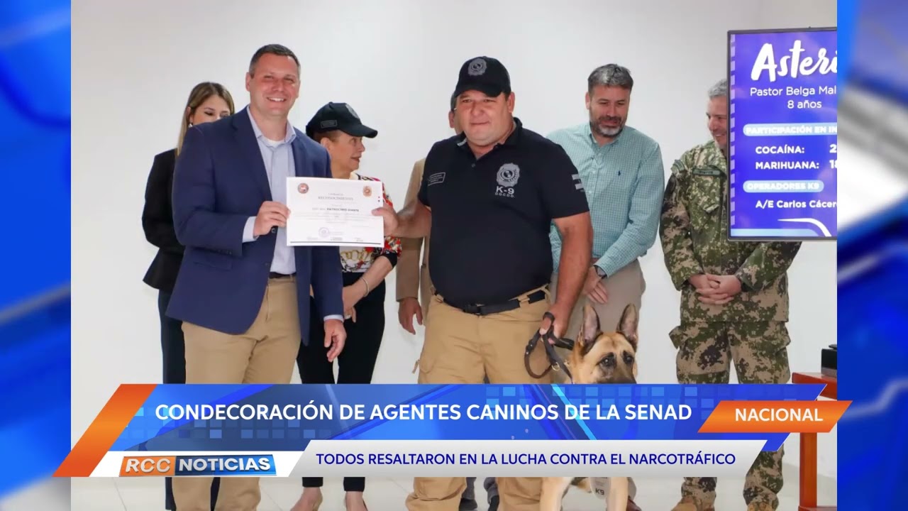 Agentes caninos de la SENAD pasaron a retiro con honores