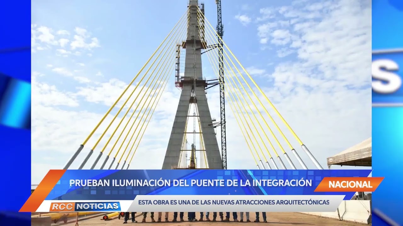 Primeros ensayos de sistema lumínico en el Puente de la Integración.