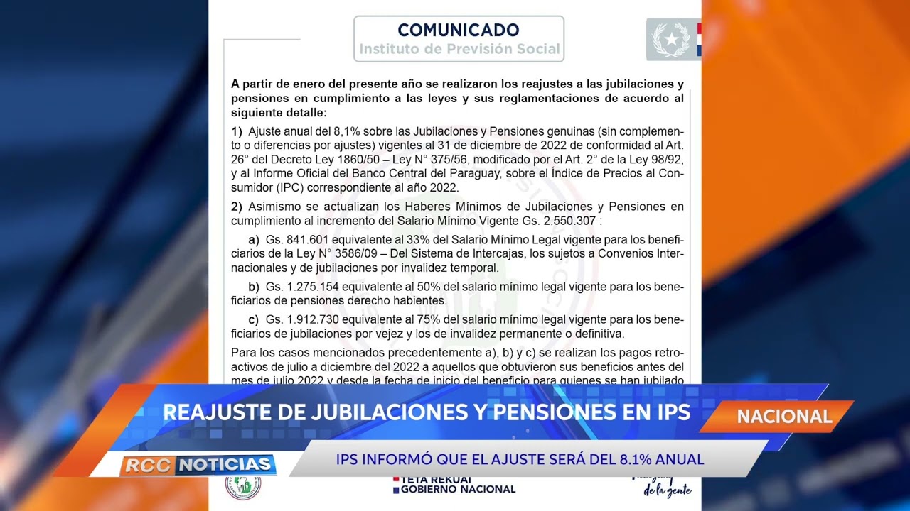 IPS comenzó con el reajuste de jubilaciones y pensiones