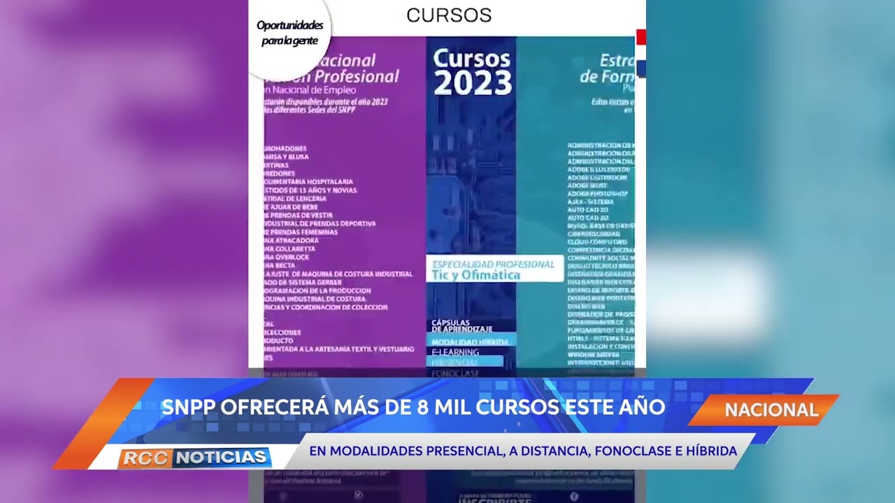 SNPP cuenta con 8.000 cursos con los que capacitará en diversos oficios a 250.000 personas este año