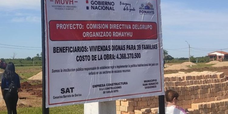 Inician construcción de viviendas sociales para familias de San Ignacio