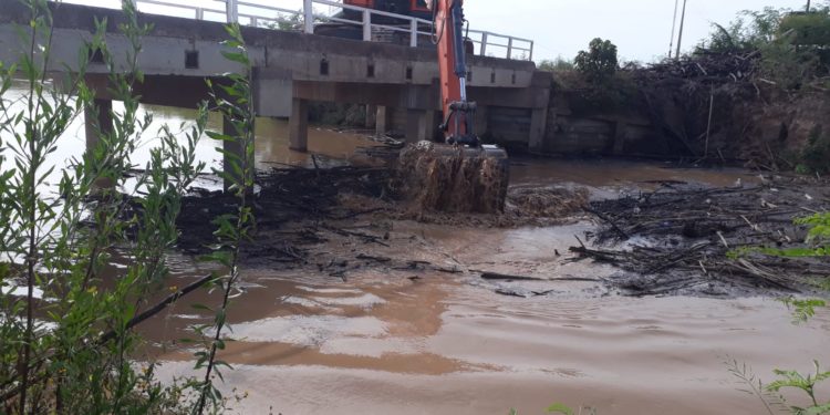 Realizaron trabajos de limpieza del cauce del Pilcomayo en zona de Gral. Díaz Realizaron trabajos de limpieza del cauce del Pilcomayo en zona de Gral. Díaz