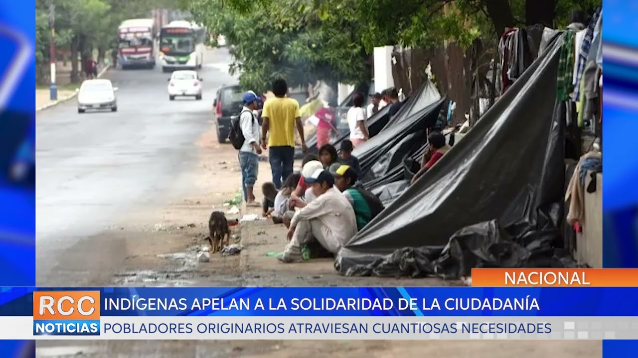Nativos de Caaguazú enfrentan el frío apostados frente al INDI reclamando asistencia