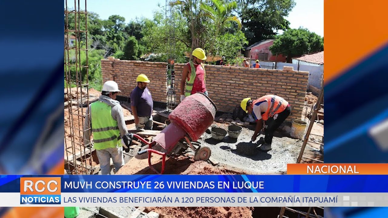 La construcción de 26 viviendas para familias de Luque registran 90% de avance