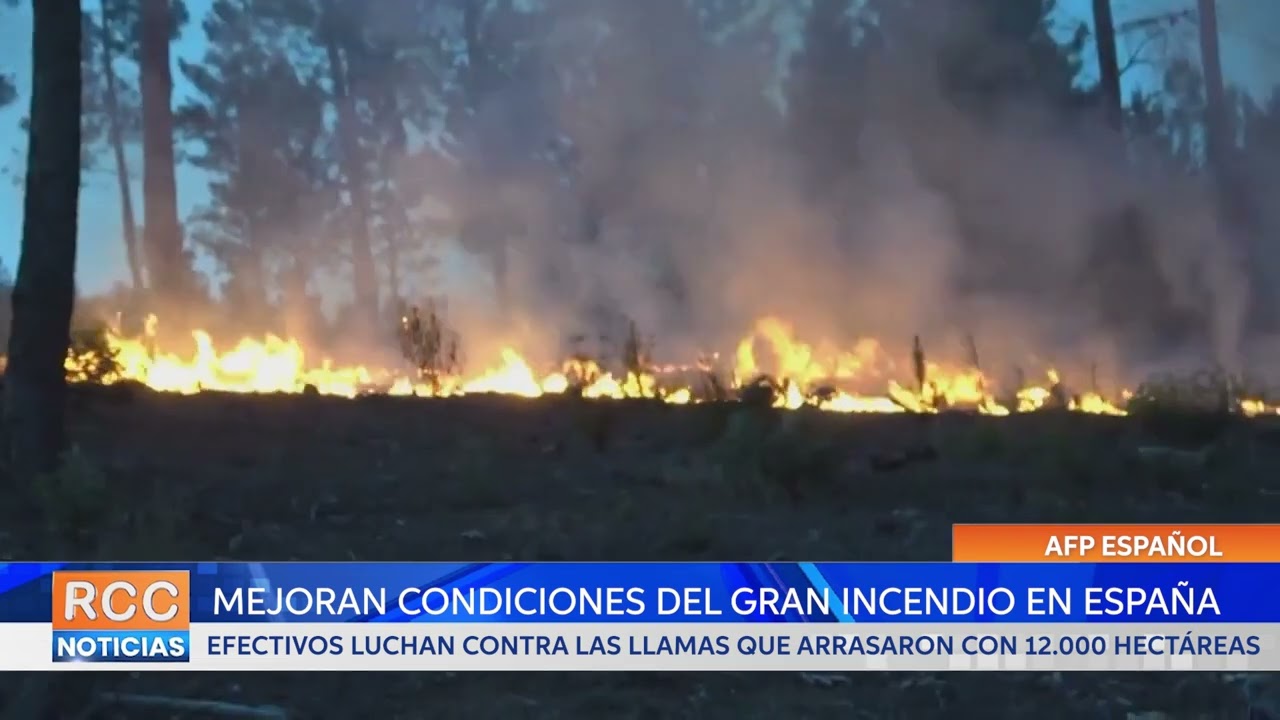 Mejoran condiciones para apagar el gran incendio del oeste de España