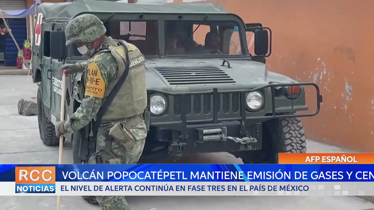 Volcán Popocatépetl mantiene emisión de gases y ceniza en México