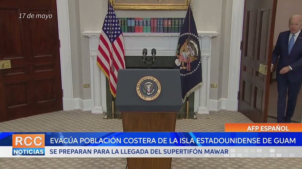 Isla estadounidense de Guam evacúa población costera por llegada del tifón Mawar