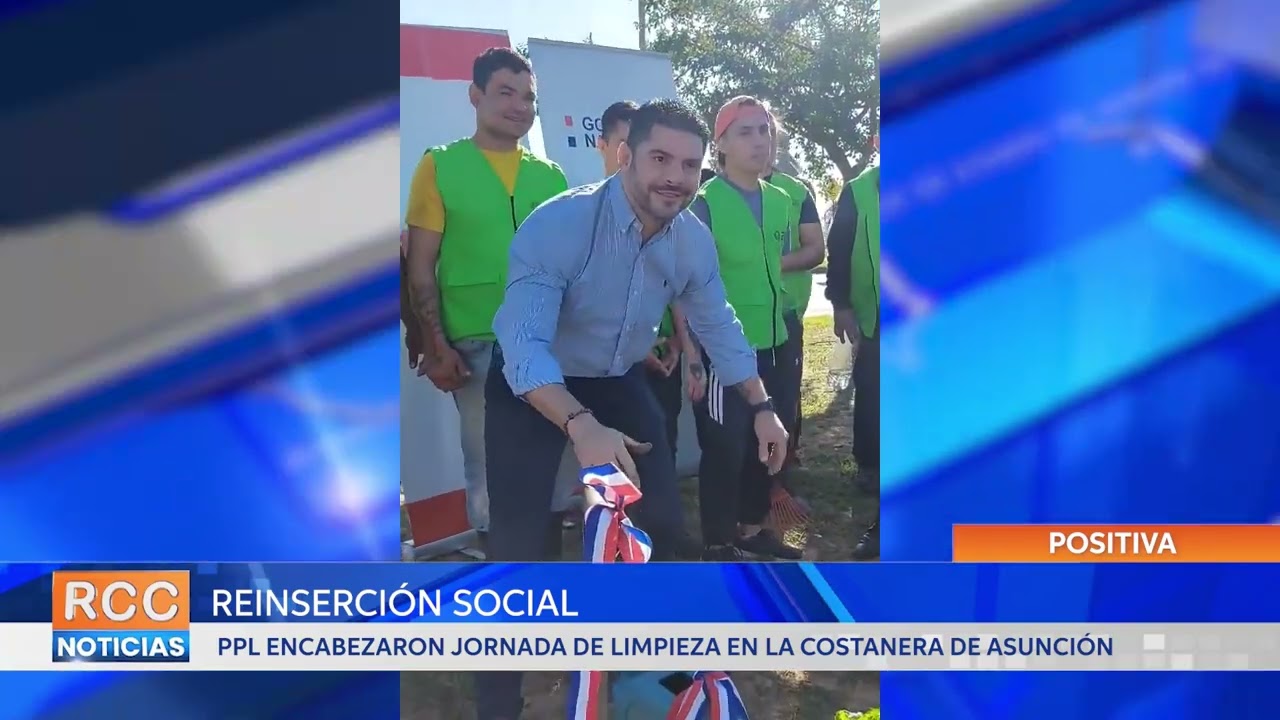 Como parte de su reinserción social, internos realizan jornada de limpieza en Costanera de Asunción