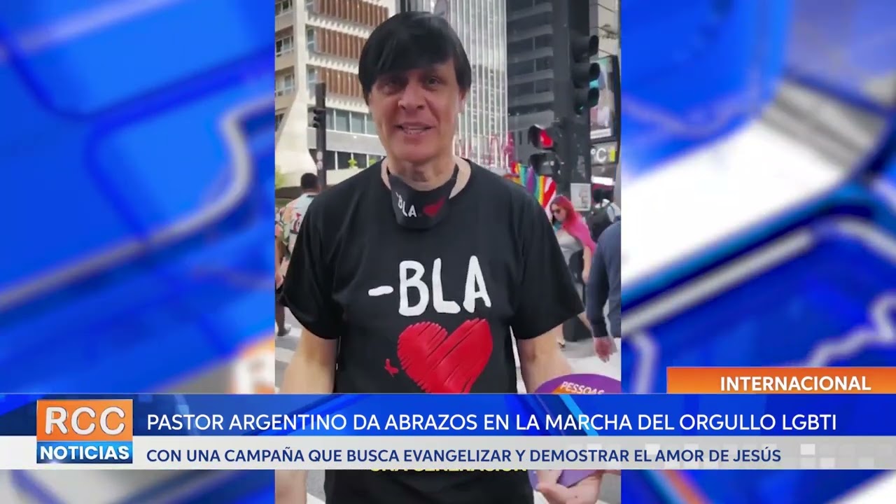 Pastor argentino se pone a dar abrazos en la Marcha del Orgullo LGBTI en Brasil