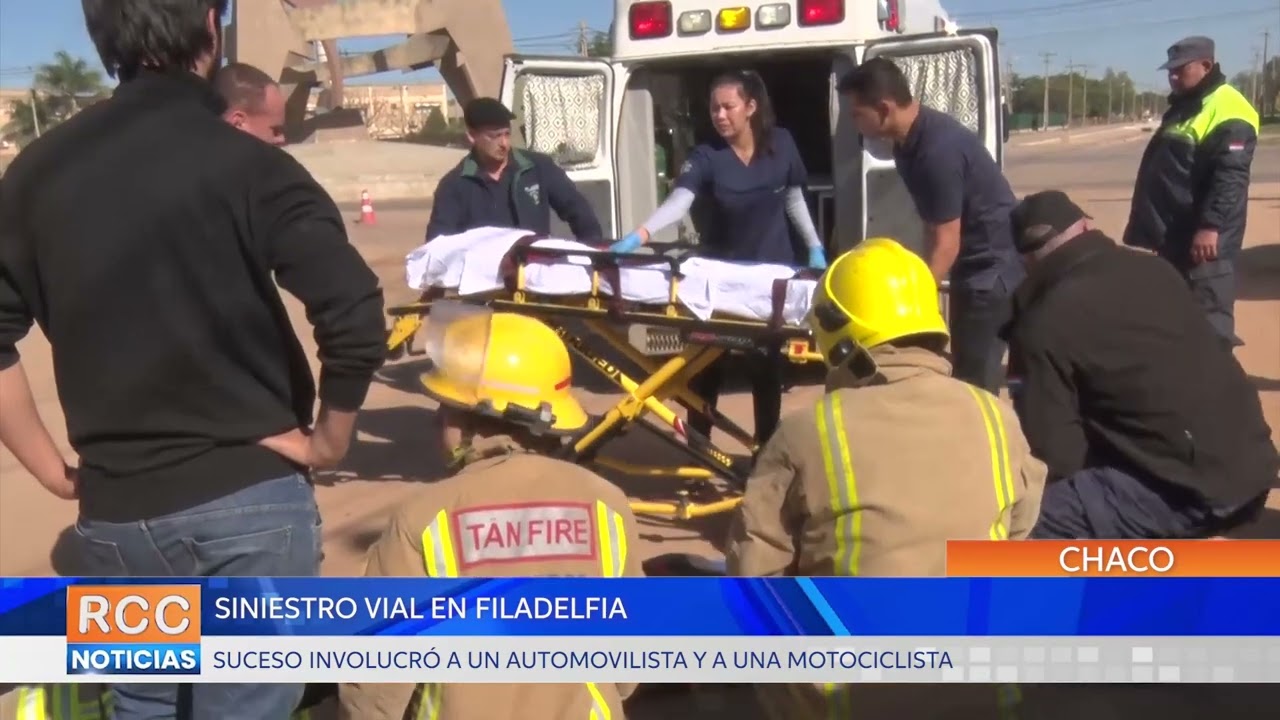 Siniestro vial en Filadelfia dejó a una motociclista herida