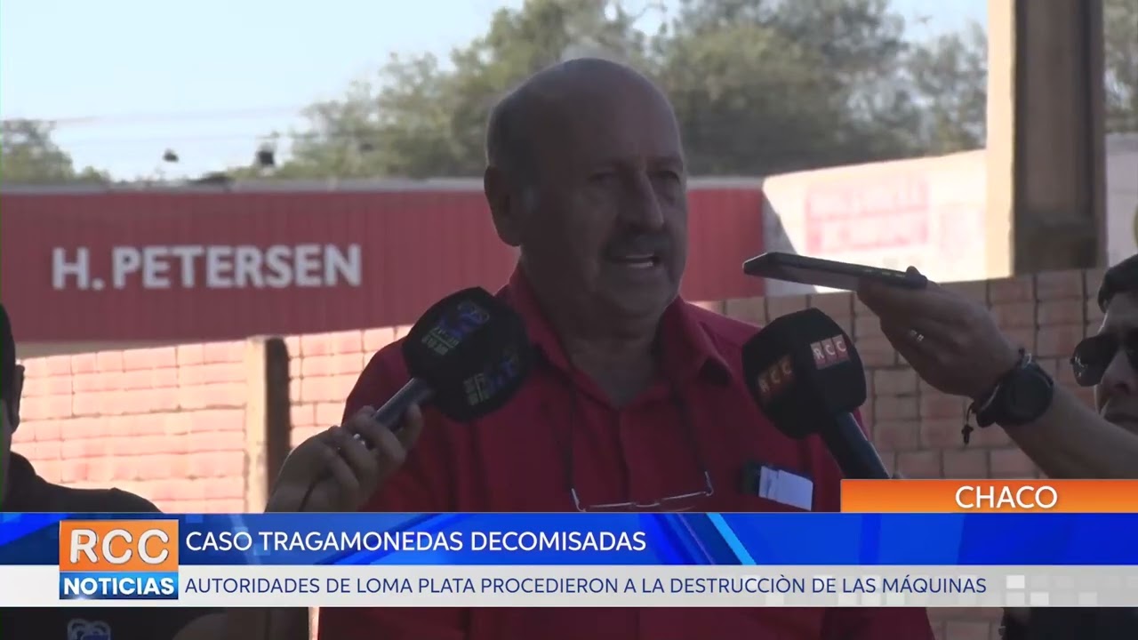 Realizan la destrucción de las máquinas tragamonedas decomisadas por la Municipalidad de Loma Plata