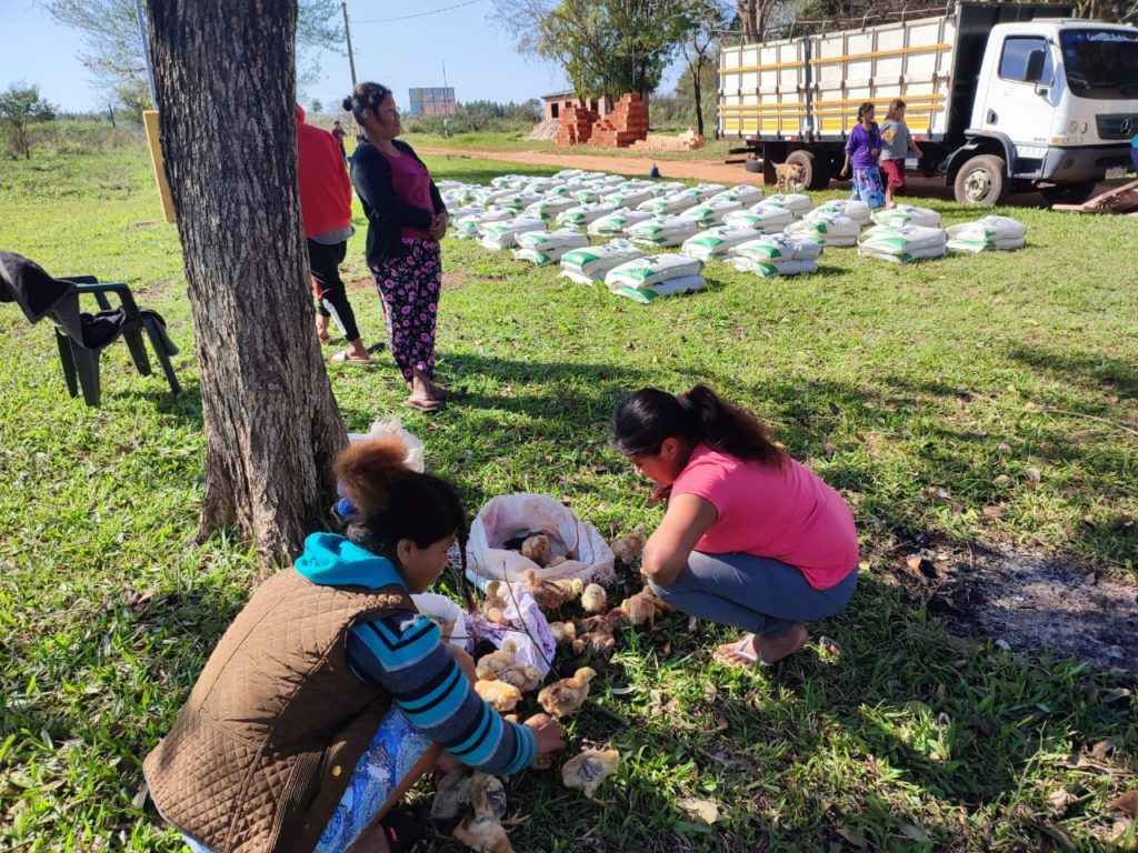 Entregan insumos para la cría de aves a comunidades indígenas Mbya Guaraní