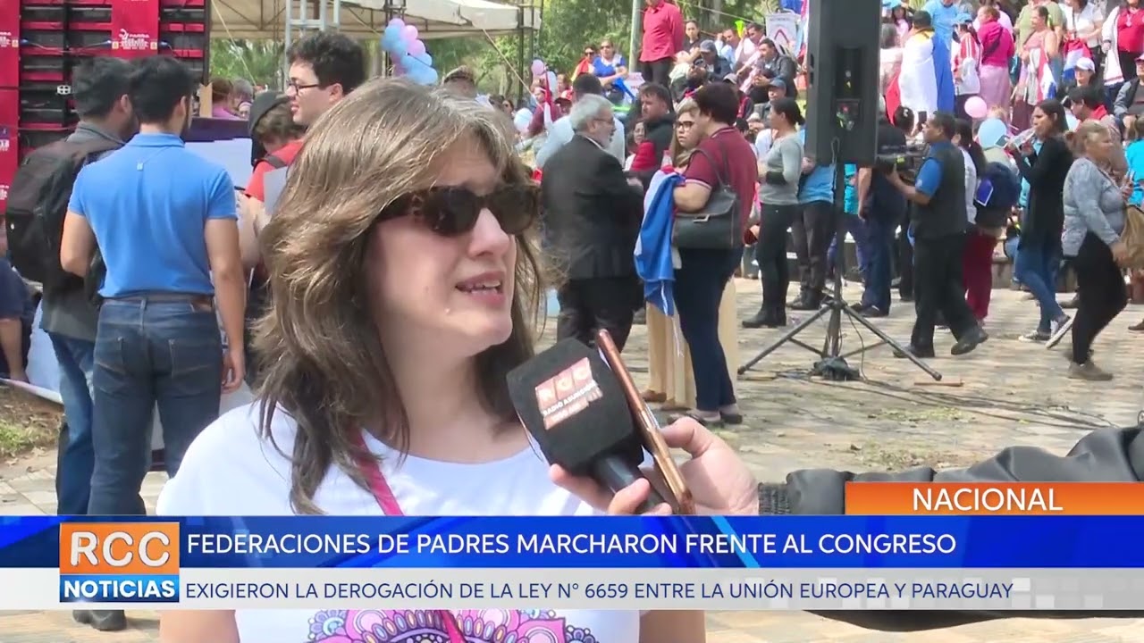Federaciones de Padres marcharon por la derogación del convenio entre la Unión Europea y Paraguay