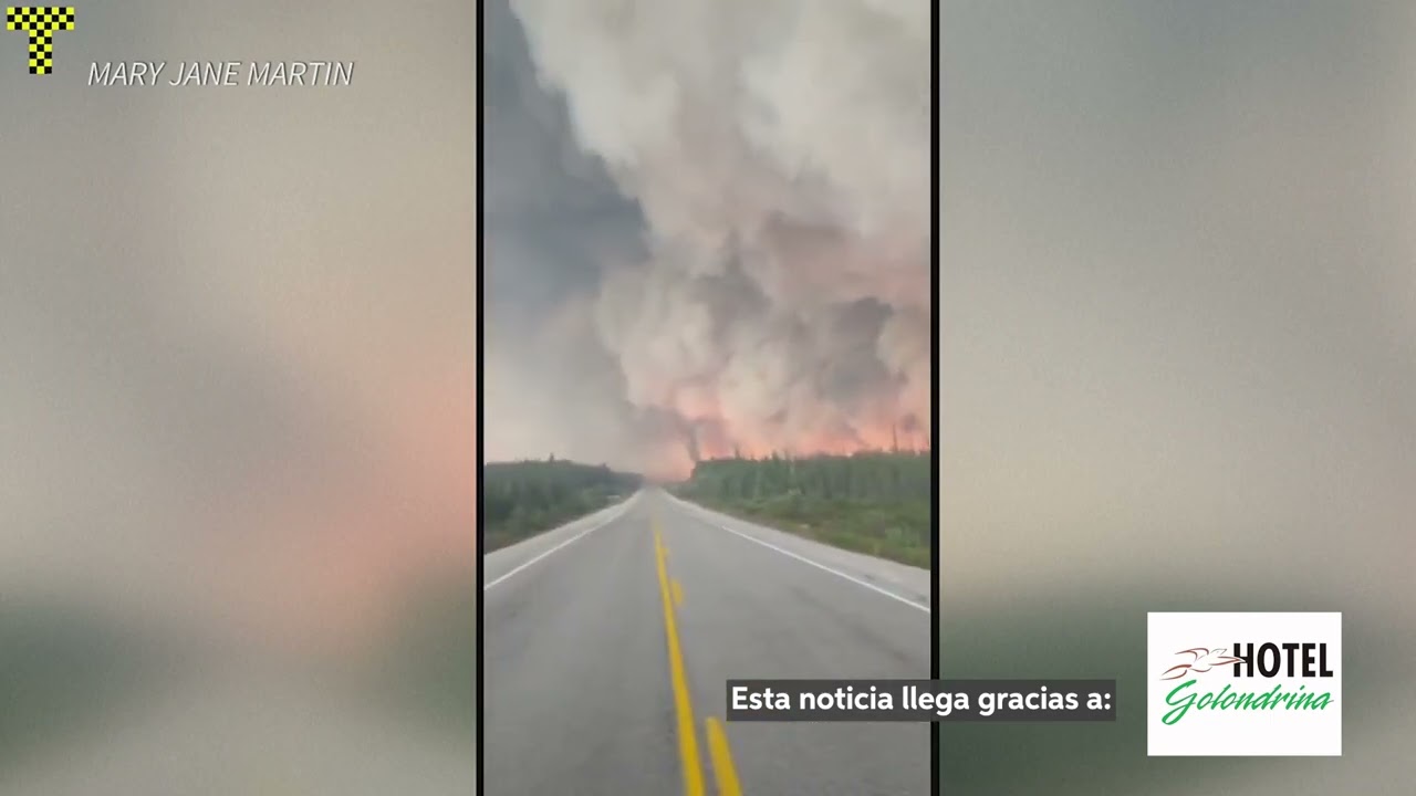 Miles huyen de los incendios en el norte de Canadá