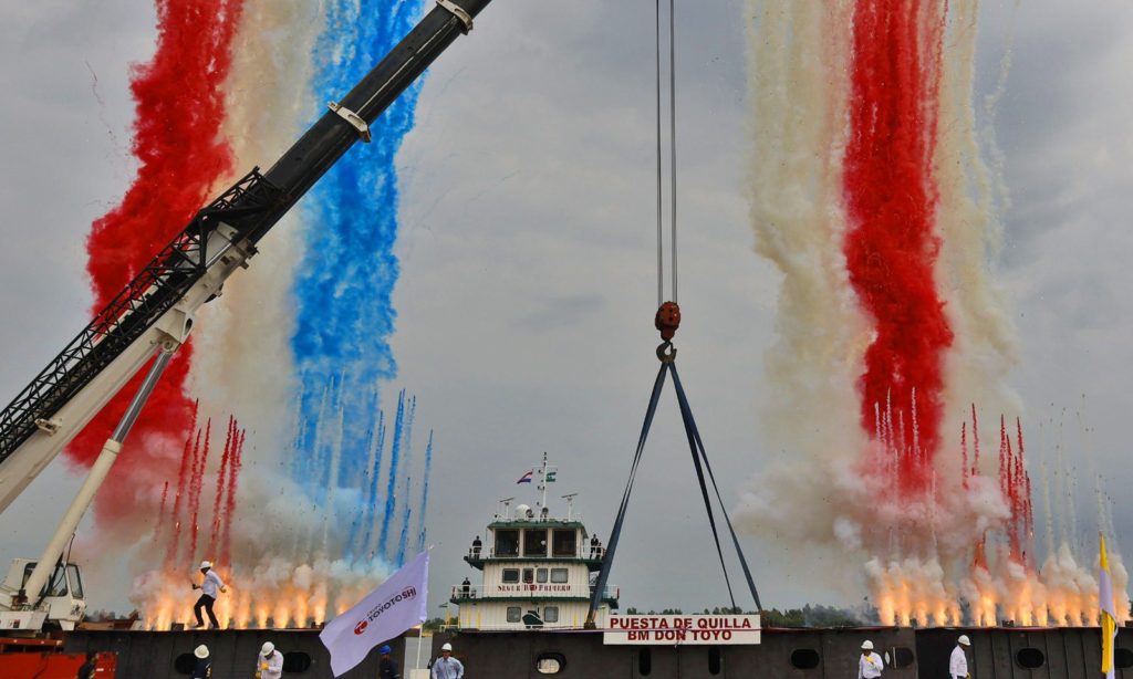 Inician la construcción del buque portacontenedores de mayor capacidad de la Hidrovía Paraguay-Paraná