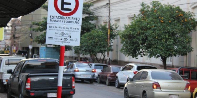 Estacionamiento Tarifado: Iniciaron las señalizaciones para delimitar los espacios en Sajonia