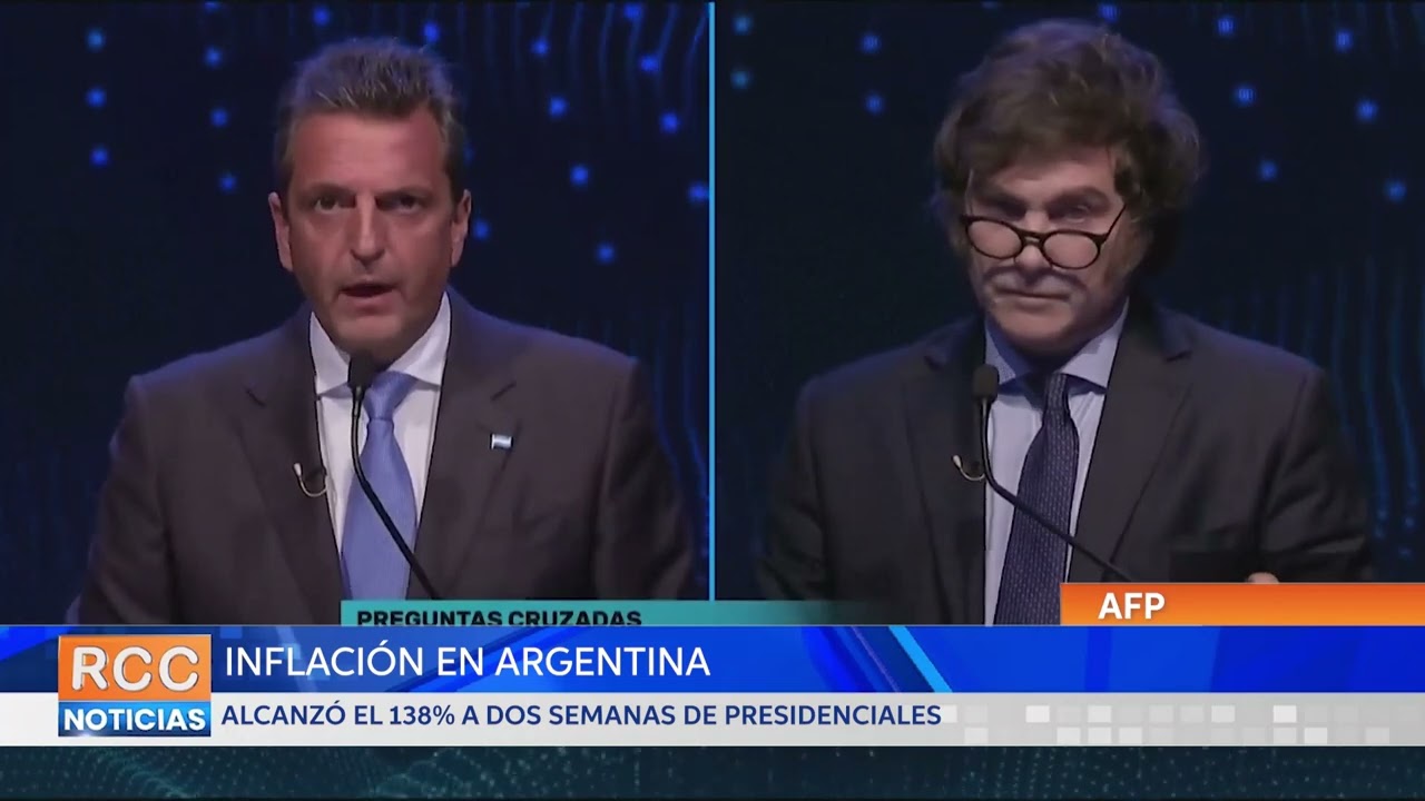 Argentina alcanza inflación anualizada de 138% a dos semanas de presidenciales