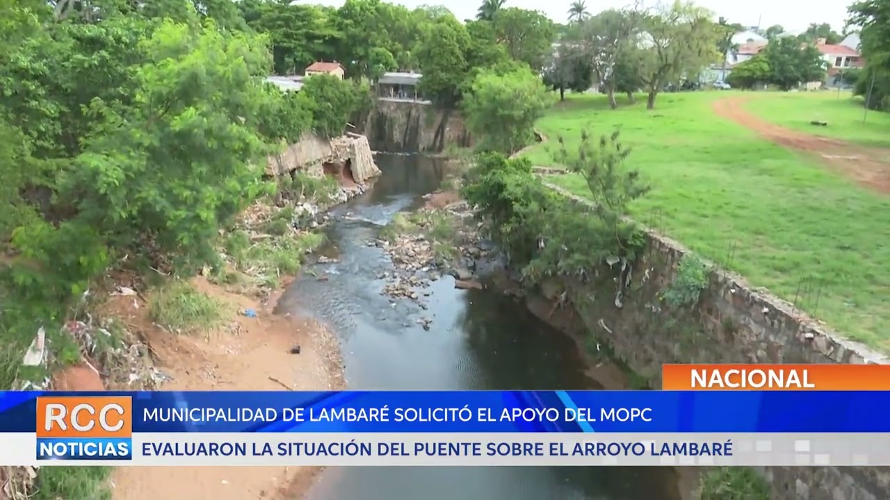 Evaluaron la situación del puente sobre el arroyo Lambaré