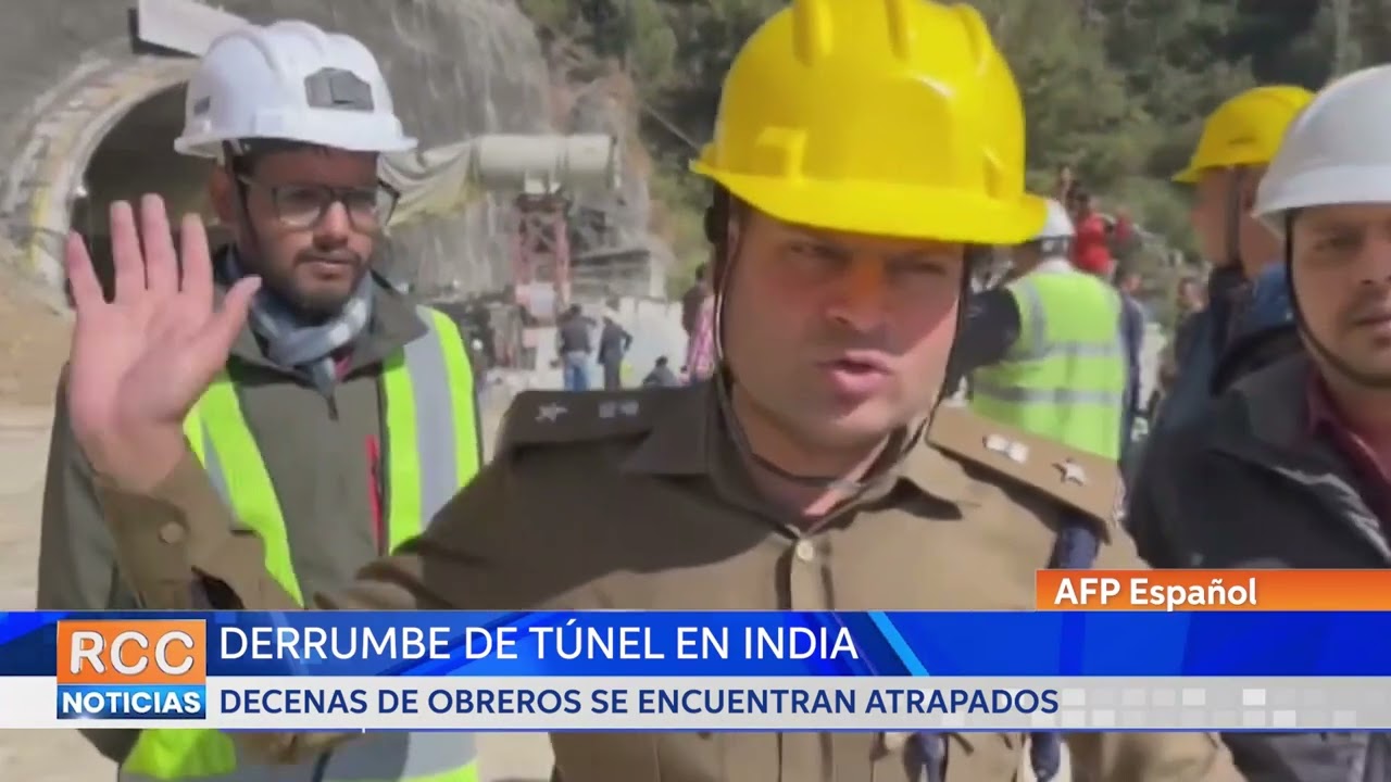 Decenas de obreros atrapados tras derrumbe de un túnel en India