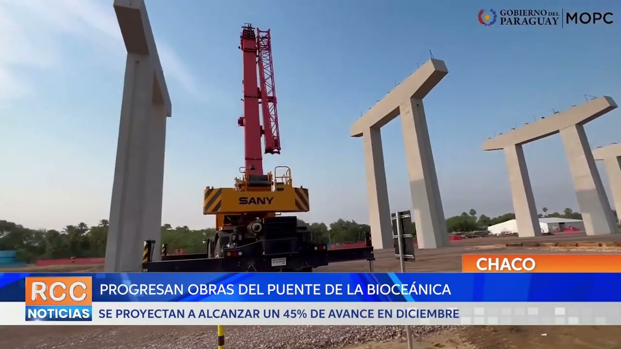 Puente de la Bioceánica progresa con proyección de alcanzar un 45% de avance en diciembre