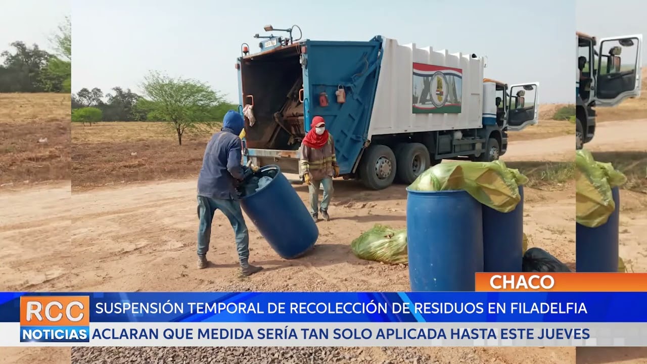 Recolección de residuos domiciliarios suspendido de manera temporal en Filadelfia