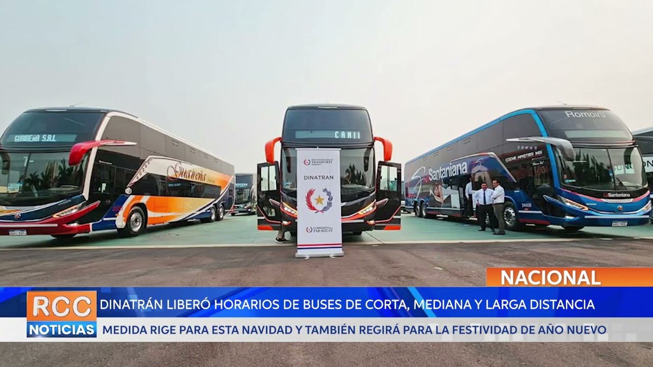 Dinatrán liberó horarios de buses por festividades de fin de año