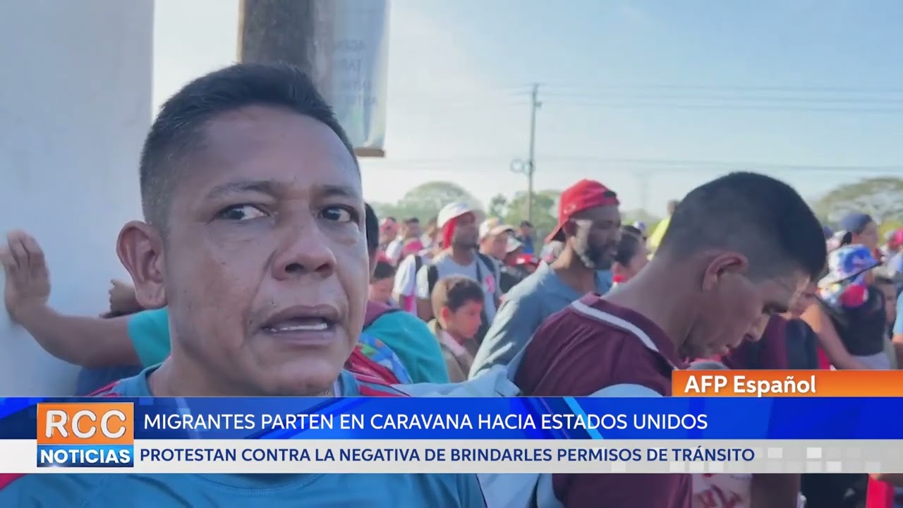Centenares de migrantes parten en caravana hacia EEUU desde el sur de México