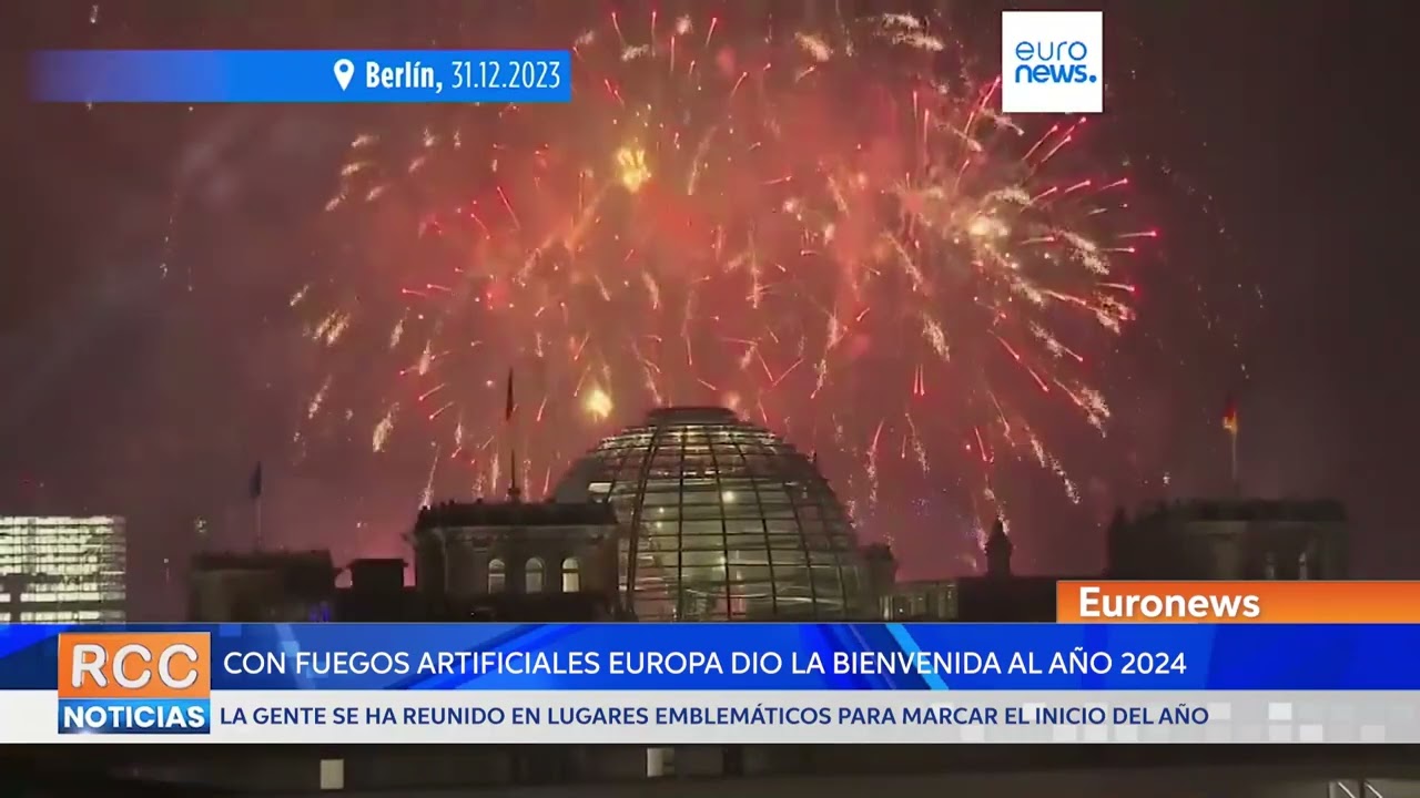 Europa da la bienvenida al año 2024 con fuegos artificiales en todo el continente
