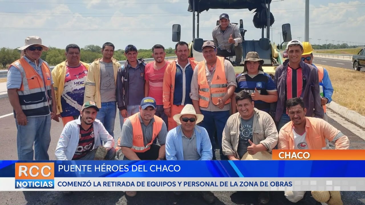 Puente Héroes del Chaco: comenzó la retirada de equipos y personal de la zona de obras