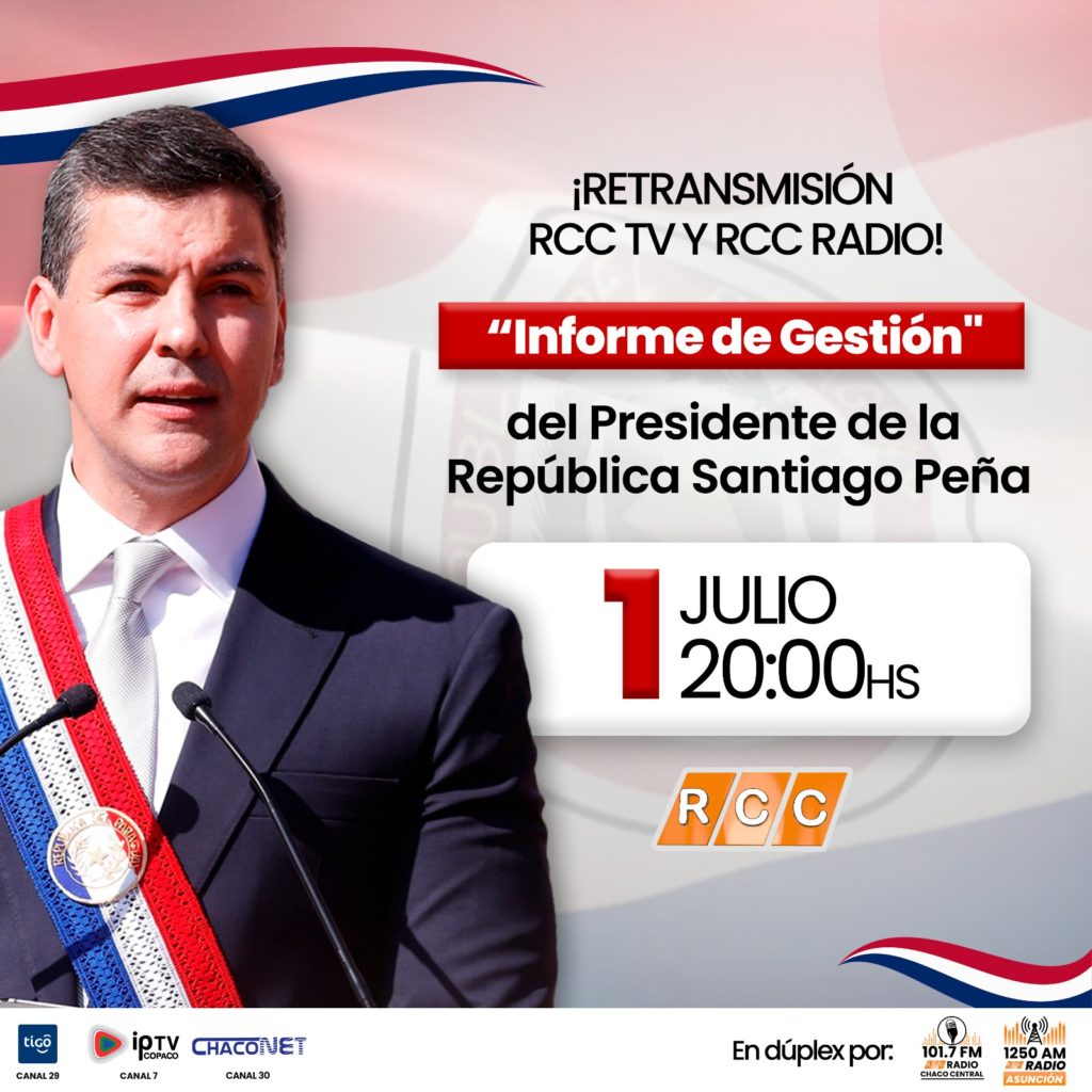 Transmisión en vivo del Informe de Gestión del Presidente Santiago Peña por RCC TV Transmisión en vivo del Informe de Gestión del Presidente Santiago Peña por RCC TV