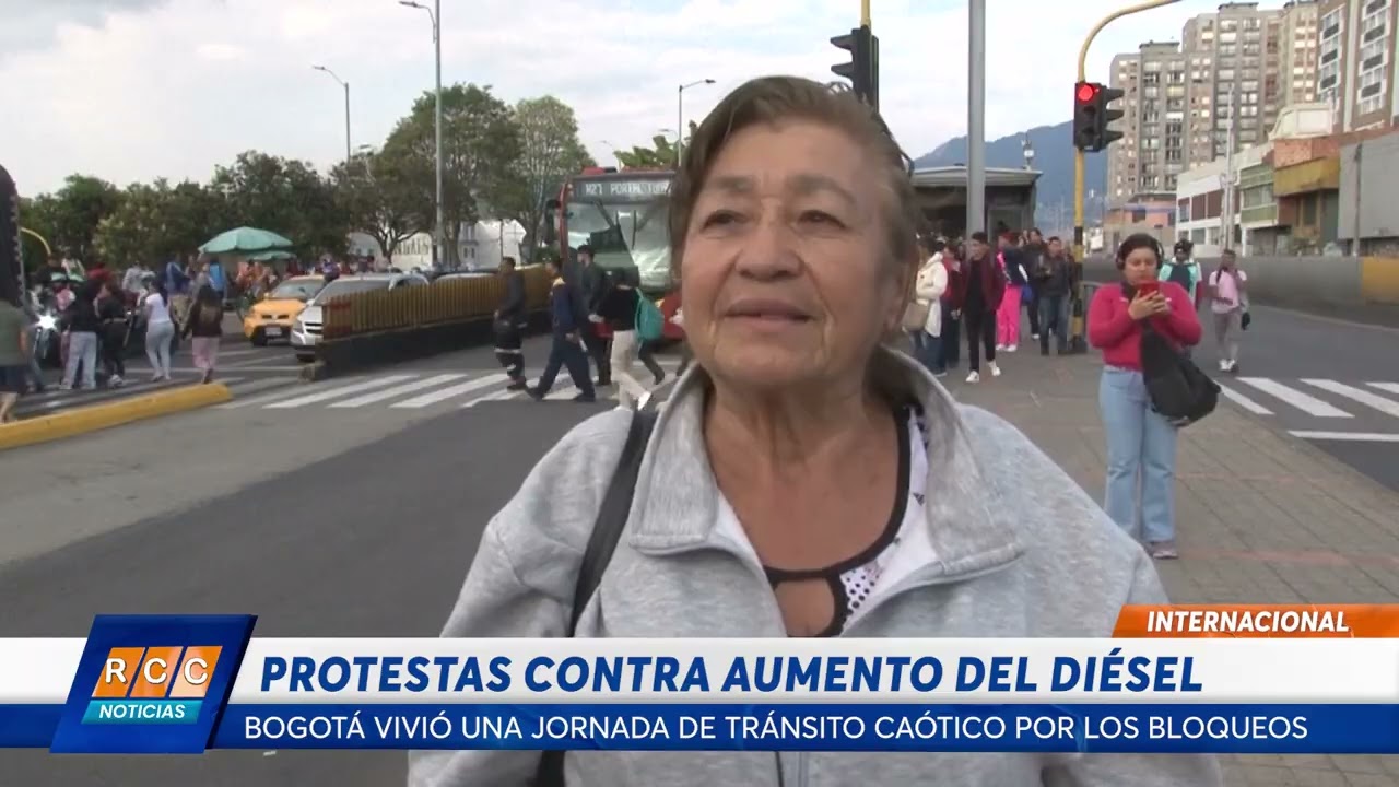 Video: Caos en el tránsito de Bogotá por protestas contra aumento del diésel