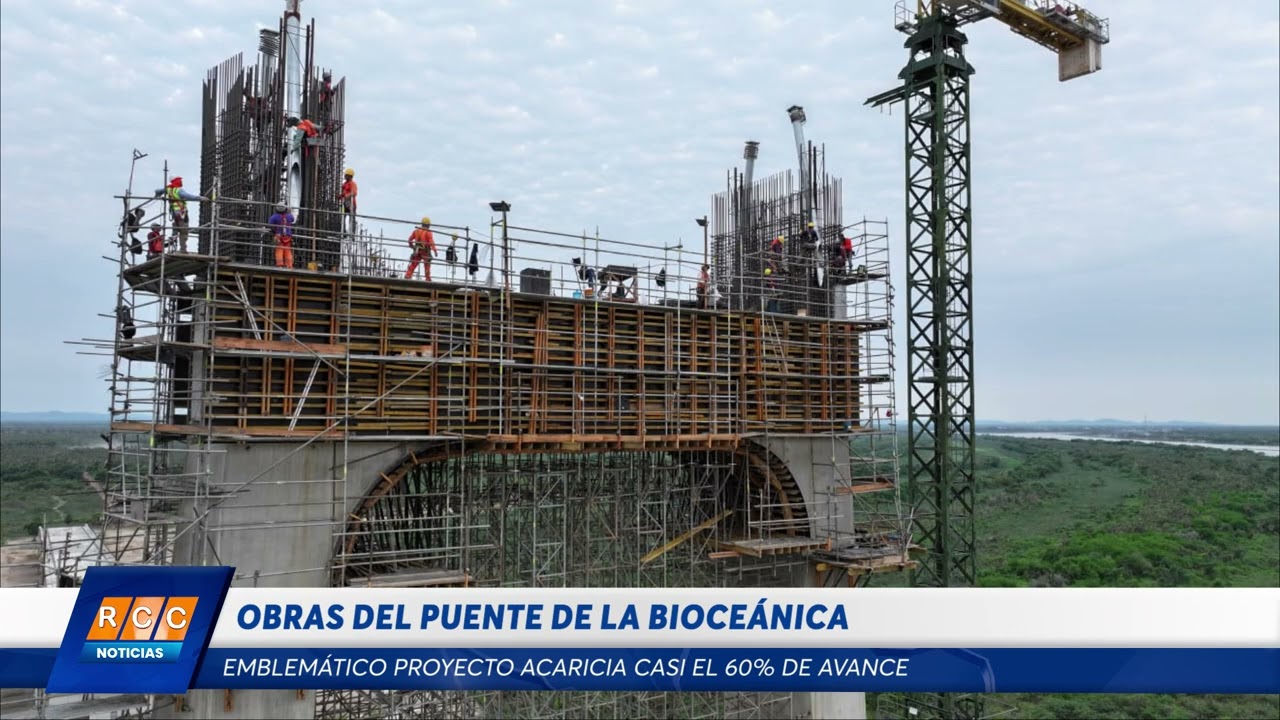 Video: Obras del Puente de la Bioceánica ya acarician el 60% de avances