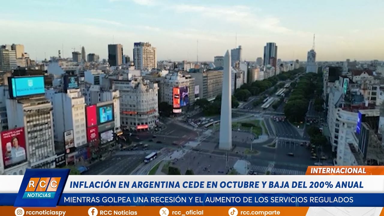 Video: Inflación en Argentina cede en octubre y baja del 200% anual