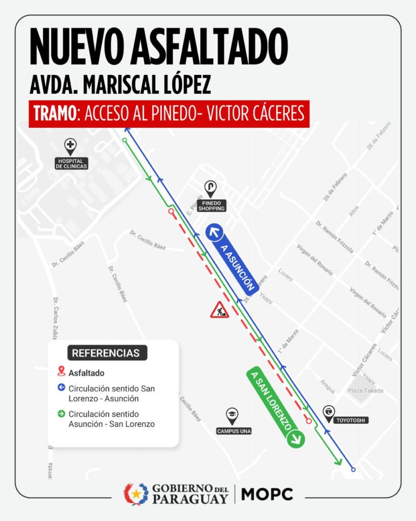 Inician asfaltado de la Avenida Mcal. López en el tramo Pinedo–Toyotoshi Inician asfaltado de la Avenida Mcal. López en el tramo Pinedo–Toyotoshi