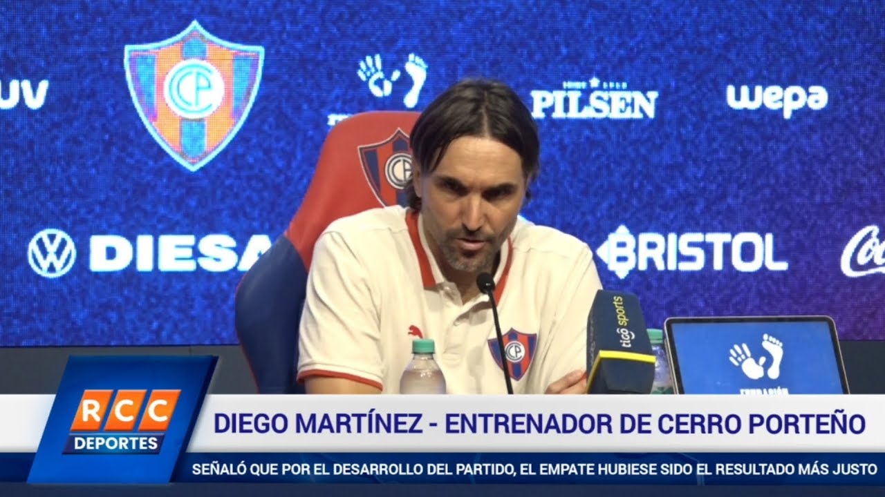 Video: Cerro Porteño (1) vs. (2) Olimpia: Declaraciones del entrenador Diego Martínez