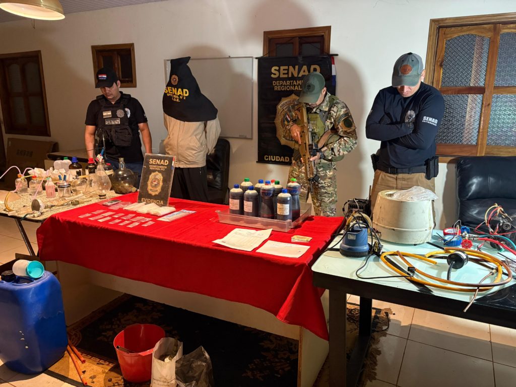 Detectan el primer laboratorio de metanfetamina en Paraguay Detectan el primer laboratorio de metanfetamina en Paraguay