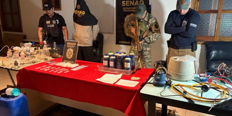 Detectan el primer laboratorio de metanfetamina en Paraguay Detectan el primer laboratorio de metanfetamina en Paraguay