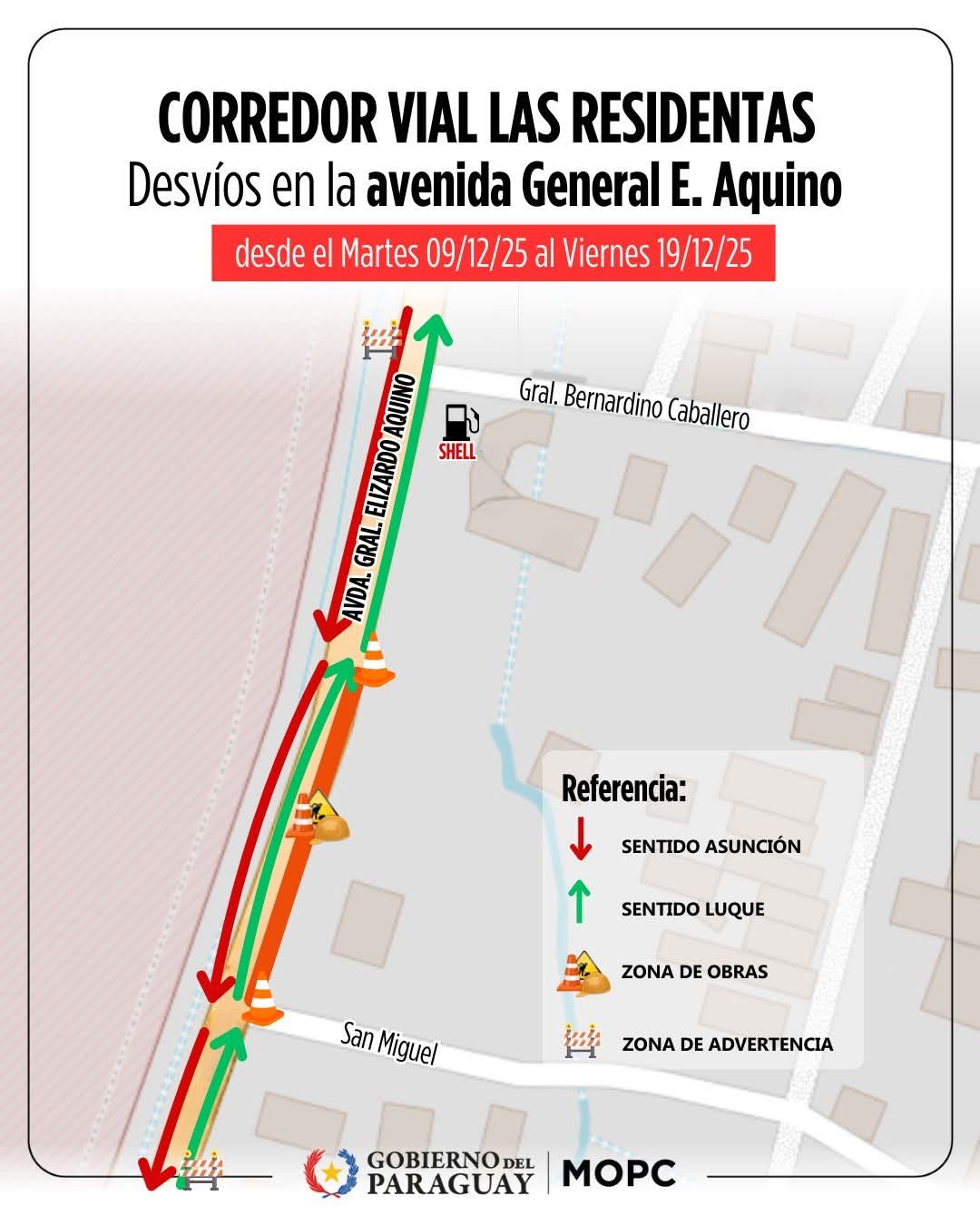 Desde mañana rigen nuevos desvíos en la avenida Elizardo Aquino