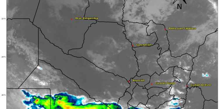 Alerta por tormentas severas en el sur de la Región Oriental