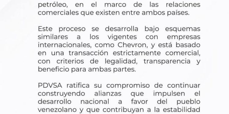 PDVSA confirma negociaciones con EEUU para vender petróleo tras flexibilización de sanciones