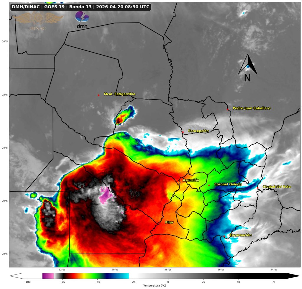 Alerta meteorológica: Tormentas severas amenazan el suroeste y el Chaco paraguayo