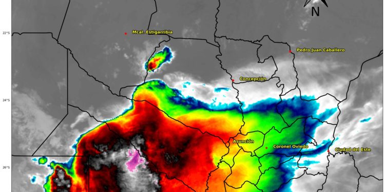 Alerta meteorológica: Tormentas severas amenazan el suroeste y el Chaco paraguayo