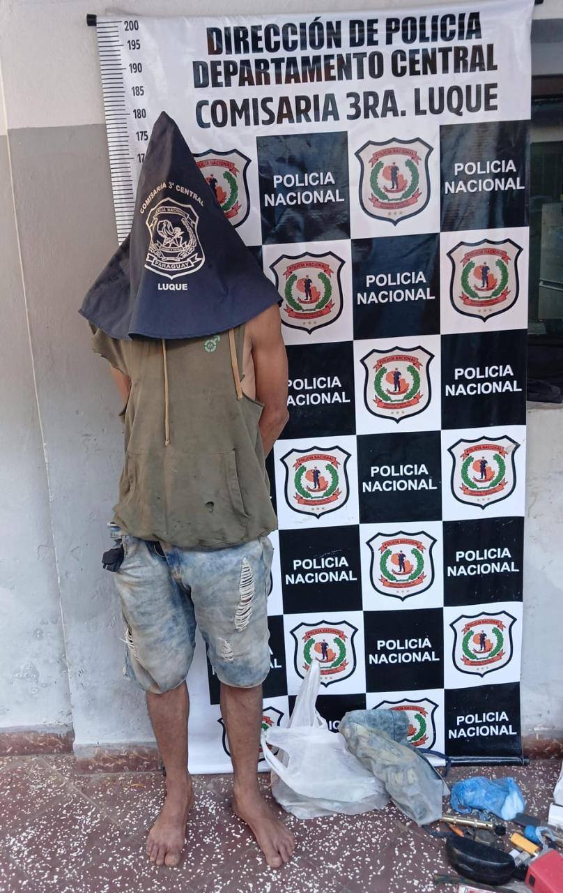 Un presunto «robacables» fue detenido en Luque Un presunto «robacables» fue detenido en Luque