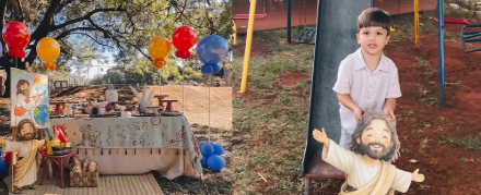 Un niño de 6 años emocionó a las redes al elegir a Jesús como tema de su cumpleaños