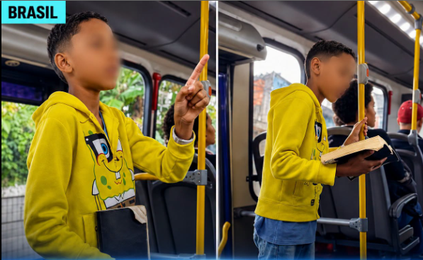 Un niño predicó en un autobús y dejó un mensaje que conmovió a todos Un niño predicó en un autobús y dejó un mensaje que conmovió a todos