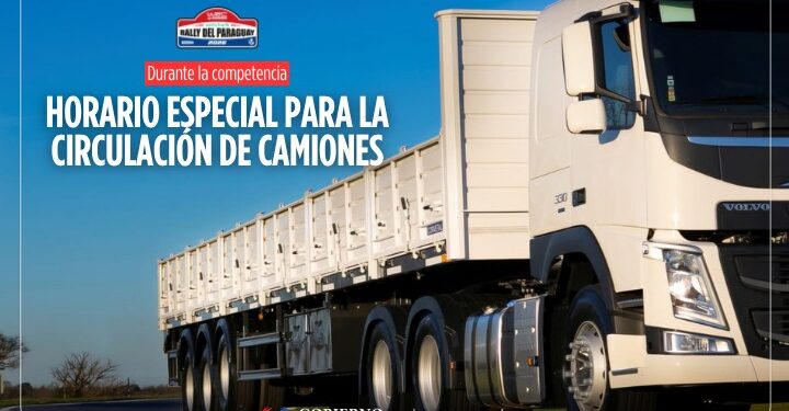 MOPC fija horarios especiales para camiones durante el WRC Rally del Paraguay 2026