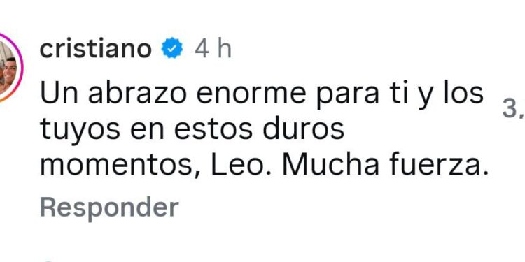 Cristiano Ronaldo expresa sus condolencias a Lionel Messi tras el fallecimiento de su padre