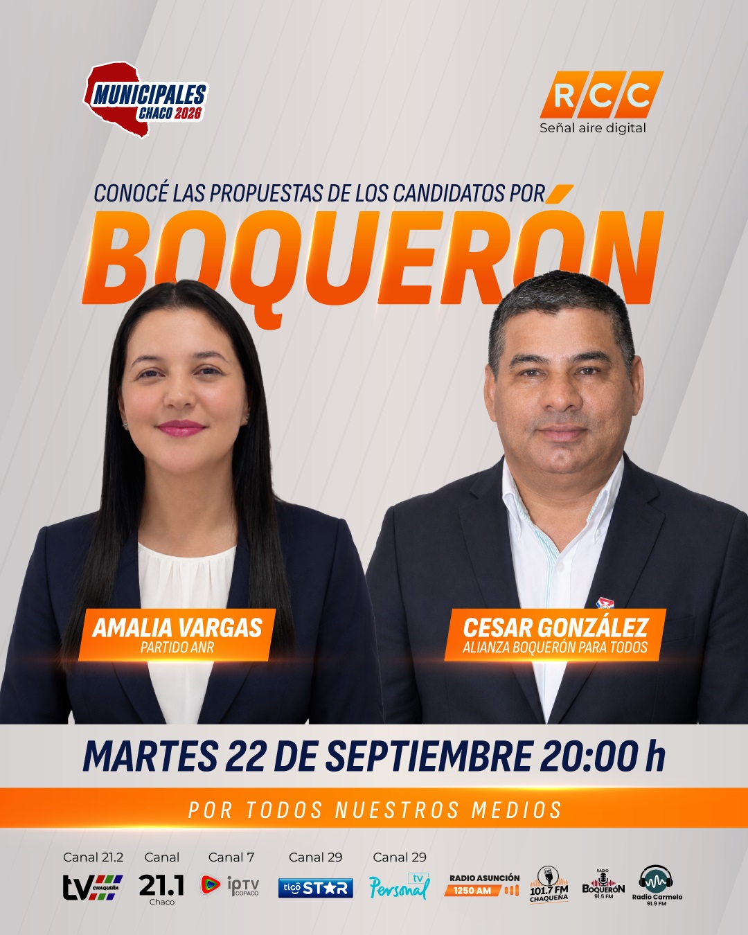 César González y Amalia Vargas se enfrentarán en un debate en RCC: ¿Quién se quedará con el timón de la Municipalidad de Boquerón?