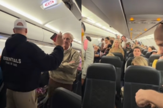 Un pastor convirtió el pasillo de un avión en un espacio para hablar de Jesús Un pastor convirtió el pasillo de un avión en un espacio para hablar de Jesús